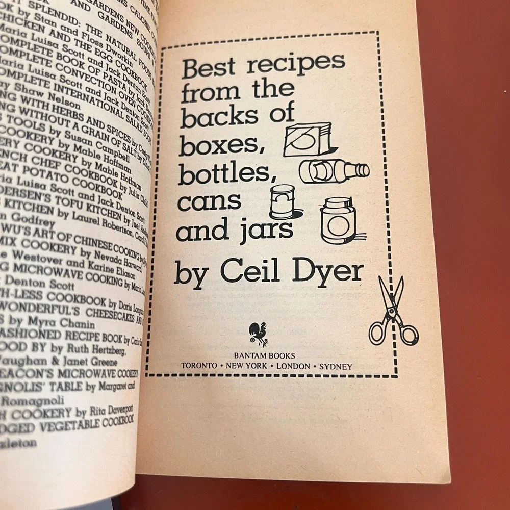 Best Recipes from the Backs of Boxes, Bottles, Cans and Jars by Ceil Dyer Vtg PB